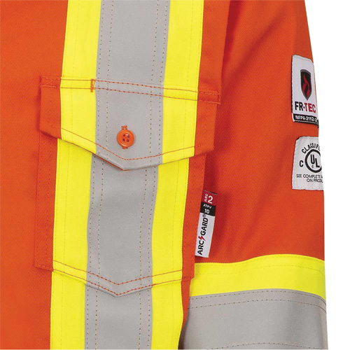 7743 FR-Tech&reg; Flame-Resistant Safety Shirt, Small, High Visibility Orange Sidevic Inc.