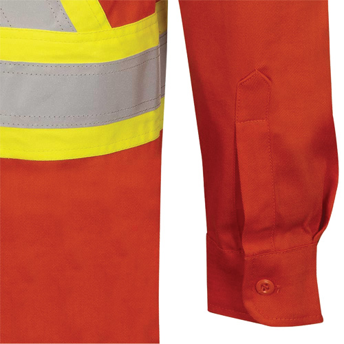 7743 FR-Tech&reg; Flame-Resistant Safety Shirt, Small, High Visibility Orange Sidevic Inc.