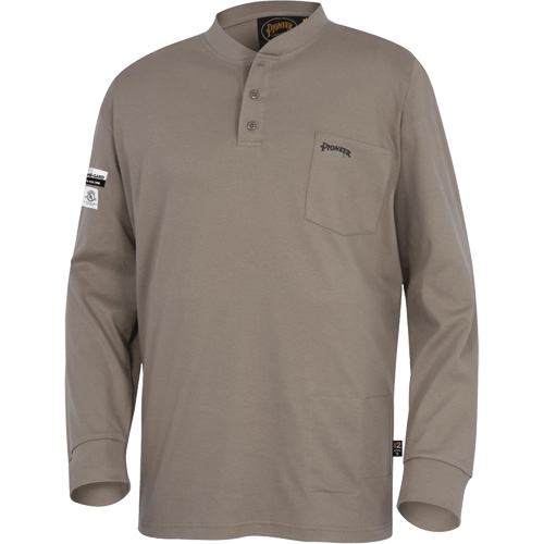 331 Chandail Henley en tricot interlock ignifuge, Petit, Beige Sidevic Inc.