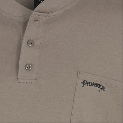 331 Chandail Henley en tricot interlock ignifuge, Petit, Beige Sidevic Inc.