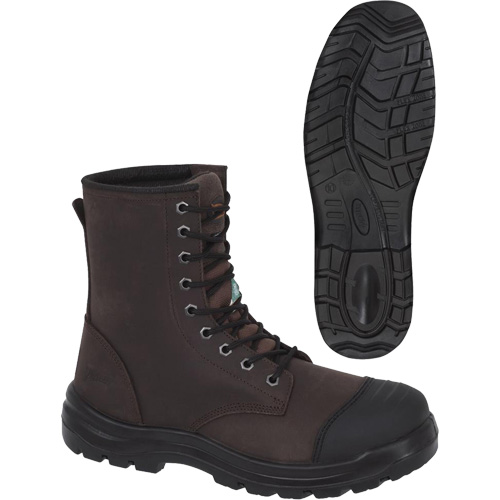 1028 Brown 8" Work Boots, Leather, Steel Toe, Size 10 Sidevic Inc.