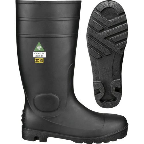 1022 Safety Boots, PVC, Steel Toe, Size 10, Puncture Resistant Sole Sidevic Inc.