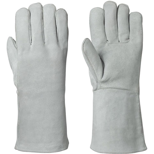 830 Gants de soudeur doubl&eacute;s en molleton, Cuir de vache refendu, Taille Moyen Sidevic Inc.