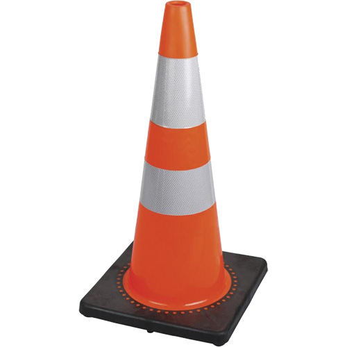 183 Premium Flexible Safety Cone, 28", Orange, 4" & 6" Reflective Collar(s) Sidevic Inc.