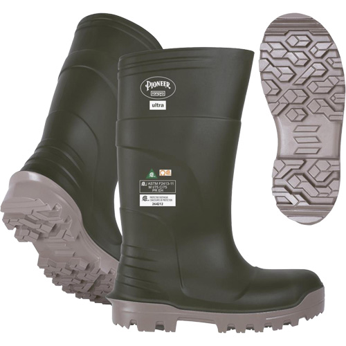 B105FUL.GR Pioneer Ultra Boots, Polyurethane, Steel/Composite Toe, Size 6, Puncture Resistant Sole Sidevic Inc.
