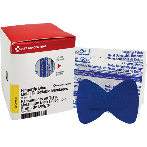 Fingertip Blue Detectable Bandages, Fingertip, Fabric Metal Detectable, Sterile Sidevic Inc.