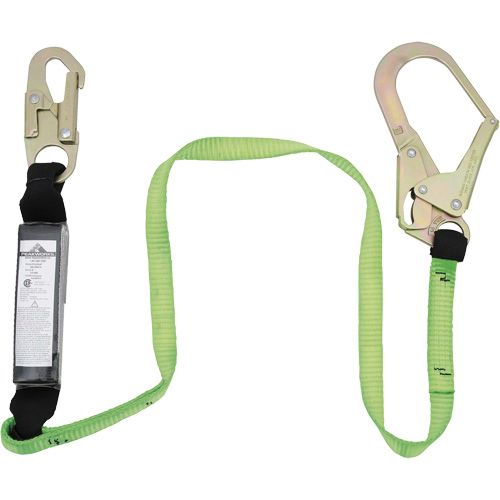 SA-5402-4 Shock Absorbing Lanyard, 4', Rebar Hook Center, Snap Hook Leg Ends, Polyester Sidevic Inc.