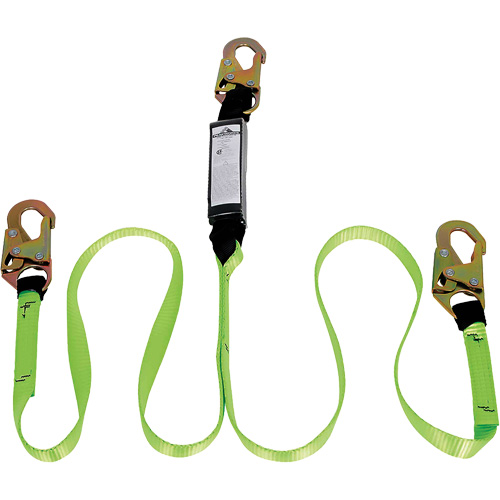 SA-54000-4 Shock Absorbing Lanyard, 4', Snap Hook Center, Snap Hook Leg Ends, Polyester Sidevic Inc.