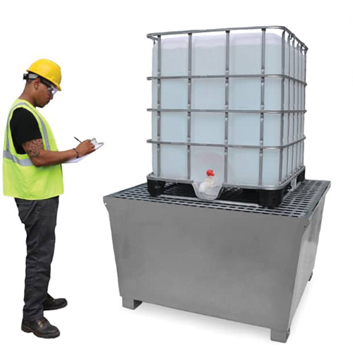 Steel Ultra-IBC Spill Pallet&reg;, 370 US gal. Spill Capacity, 57.6" x 34.7" x 56.9" Sidevic Inc.
