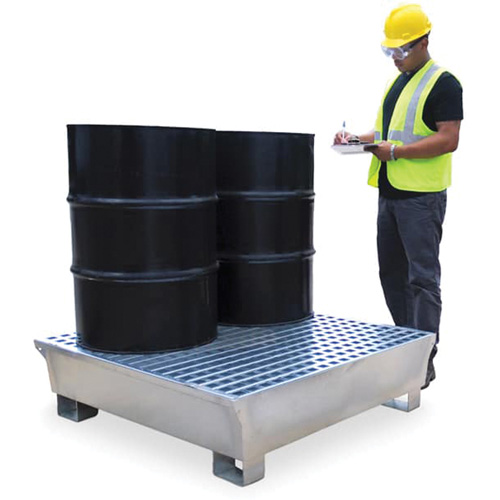 4-Drum Steel Ultra-Spill Pallet&reg;, 68 US gal. Spill Capacity, 49.1" x 47.1" x 10.9" Sidevic Inc.