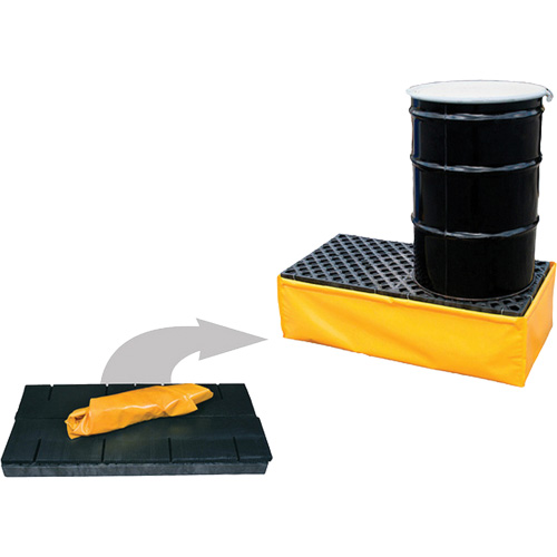 Ultra-Spill Pallet flexible, 2 barils, Capacit&eacute; de d&eacute;versement 66 gal. US, 48" x 24" x 14" Sidevic Inc.