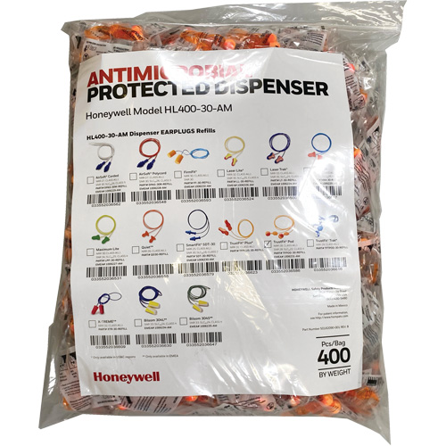 TF-30 Earplugs Refill for HL400 Dispenser, Bulk - Polybag, Corded Sidevic Inc.