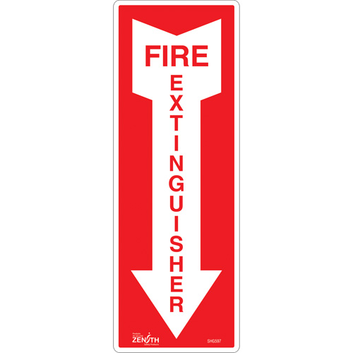 "Fire Extinguisher" Sign, 5" x 14", Vinyl, English with Pictogram Sidevic Inc.