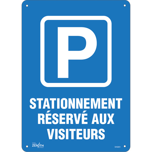 Enseigne  Stationnement r&eacute;serv&eacute; aux visiteurs , 10" x 14", Plastique, Français avec pictogramme Sidevic Inc.