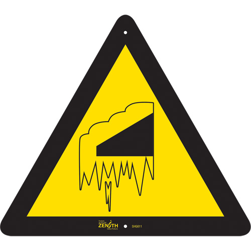 Enseigne de s&eacute;curit&eacute; conforme &agrave; la CSA -Falling Snow/Ice, 12" x 12", Aluminium, Pictogramme Sidevic Inc.