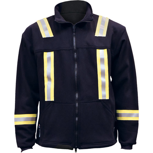 Veste FR ray&eacute;e en molleton &agrave; fermeture &agrave; glissi&egrave;re compl&egrave;te, Moyen, Bleu marin Sidevic Inc.