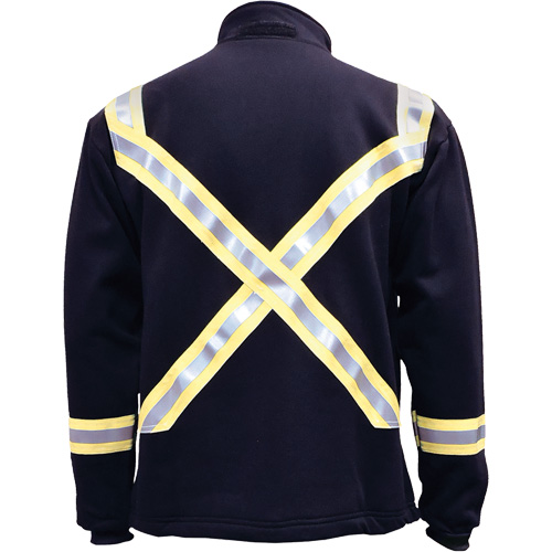 Veste FR ray&eacute;e en molleton &agrave; fermeture &agrave; glissi&egrave;re compl&egrave;te, Moyen, Bleu marin Sidevic Inc.