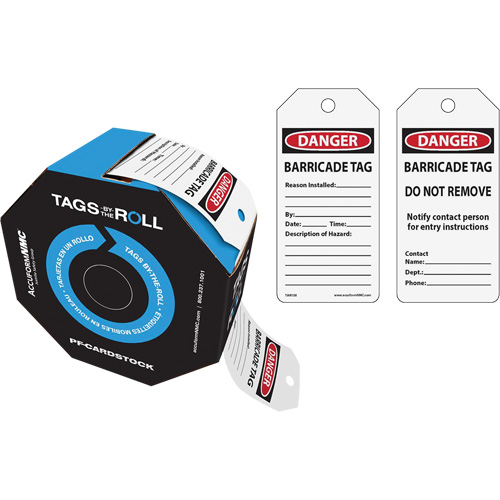 Danger Barricade Tags, Cardstock, 3" W x 6-1/4" H, English Sidevic Inc.