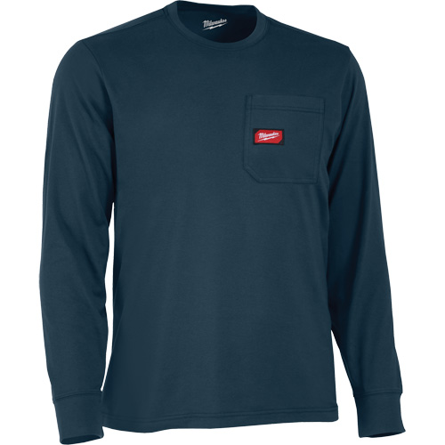 Gridiron Long-Sleeved Pocket-T-Shirt, Men's, Small, Blue Sidevic Inc.