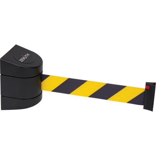Barri&egrave;re murale magn&eacute;tique avec bande magn&eacute;tique, Plastique, Fixation magn&eacute;tique, 15', Ruban Noir et jaune Sidevic Inc.
