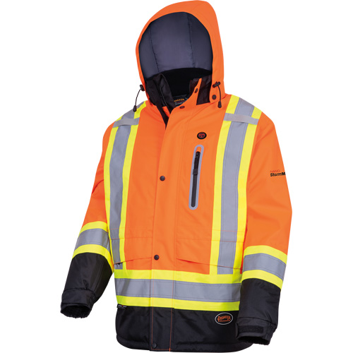 5407 Waterproof Insulated Heated Safety Jacket, Men's, Small, High-Visibility Orange Sidevic Inc.