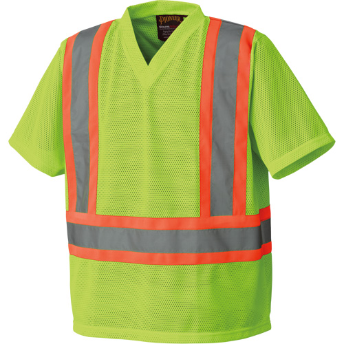 5993P T-shirt de s&eacute;curit&eacute; en maille, Polyester, Petit, Jaune lime haute visibilit&eacute; Sidevic Inc.