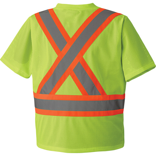 5993P T-shirt de s&eacute;curit&eacute; en maille, Polyester, Petit, Jaune lime haute visibilit&eacute; Sidevic Inc.