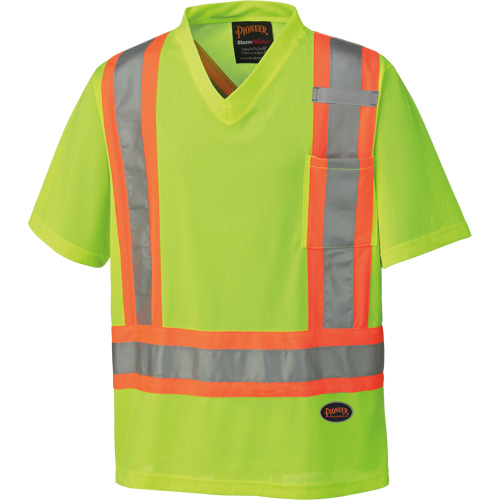 6989 Chandail pour la circulation en micromaille, T-petit, Jaune lime haute visibilit&eacute; Sidevic Inc.