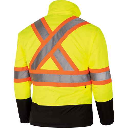 5771 Waterproof Reversible Safety Jacket, Polyester/Polyurethane, High Visibility Lime-Yellow, Small Sidevic Inc.