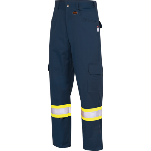 7764 FR-Tech&reg; High Visibility 88/12 FR/Arc Rated Safety Cargo Pants, 30, x 32, Navy Blue Sidevic Inc.