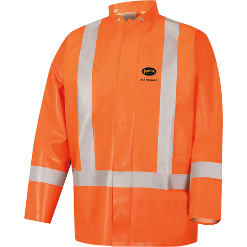 5990J Super Heavy-Duty FR/Arc Resistant Safety Rain Jacket, Small, High Visibility Orange, 11 cal/cm² Sidevic Inc.