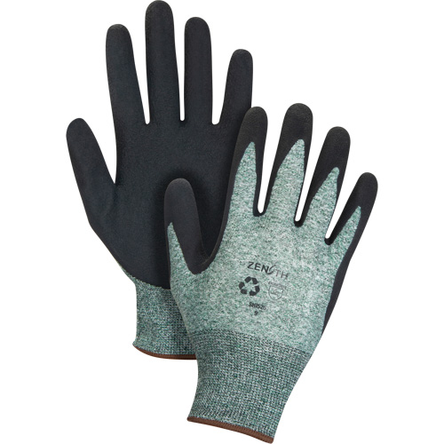 Gants &eacute;cologiques enduits &agrave; prise cr&ecirc;p&eacute;e, 10, R&ecirc;vetement Mousse de latex, Calibre 15, Enveloppe en Nylon/rPET Sidevic Inc.