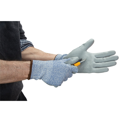 Gants &eacute;lastiques &eacute;cologiques r&eacute;sistants &agrave; la coupe, Taille 7, Calibre 13, Rev&ecirc;tement Polyur&eacute;thane, Enveloppe en PEHP/rPET, ASTM ANSI niveau A2 Sidevic Inc.
