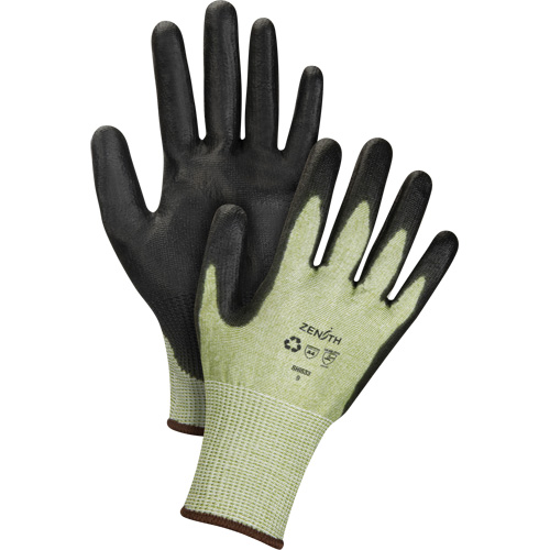 Gants &eacute;lastiques &eacute;cologiques sans coutures r&eacute;sistants &agrave; la coupe, Taille 10, Calibre 13, Rev&ecirc;tement Polyur&eacute;thane, Enveloppe en PEHP/rPET, ASTM ANSI niveau A4 Sidevic Inc.
