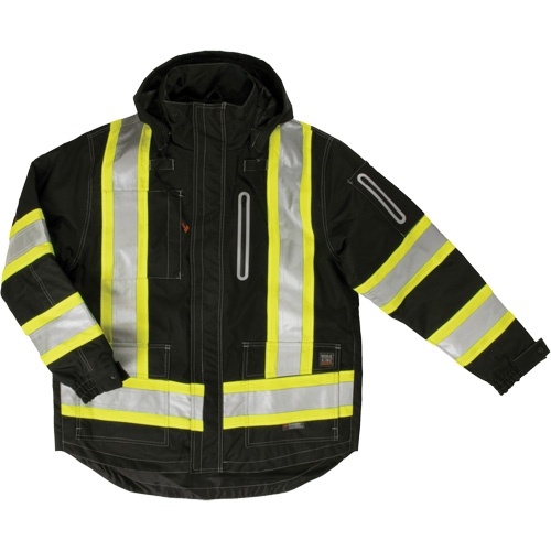 Manteau de s&eacute;curit&eacute; 4-en-1 en tissu ind&eacute;chirable, Polyester, Noir, Petit Sidevic Inc.
