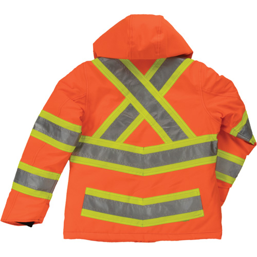 Manteau de s&eacute;curit&eacute; isolant et extensible pour femmes, Polyester, Orange haute visibilit&eacute;, Petit Sidevic Inc.