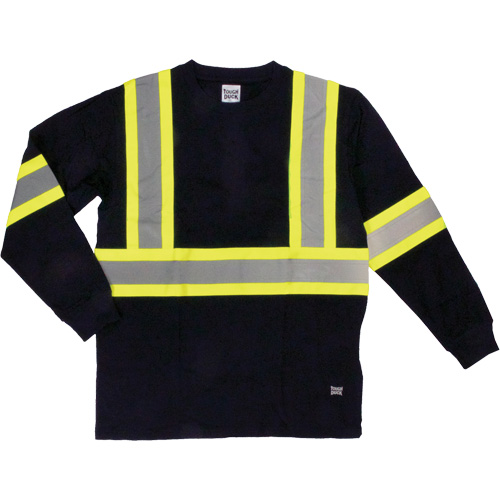 Long Sleeve Safety T-Shirt, Cotton, X-Small, Black Sidevic Inc.