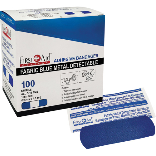 Bandages, Rectangulaire/carr&eacute;e, 3", Tissu d&eacute;tectable, St&eacute;rile Sidevic Inc.
