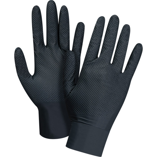 Heavyweight Tactile Grip Examination Gloves, Large, Nitrile, 8-mil, Powder-Free, Black, Class 2 Sidevic Inc.