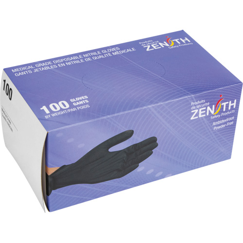 Heavyweight Tactile Grip Examination Gloves, Large, Nitrile, 8-mil, Powder-Free, Black, Class 2 Sidevic Inc.