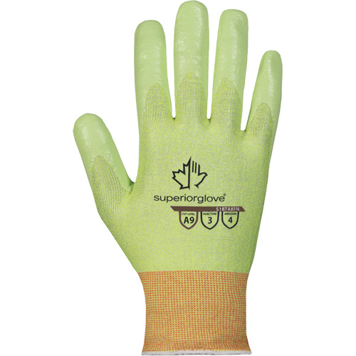 Gants r&eacute;sistant aux coupures haute visibilit&eacute; S18TAXFN, Taille 6, Calibre 18, Rev&ecirc;tement Mousse de nitrile, Enveloppe en TenActiv, ASTM ANSI niveau A9 Sidevic Inc.