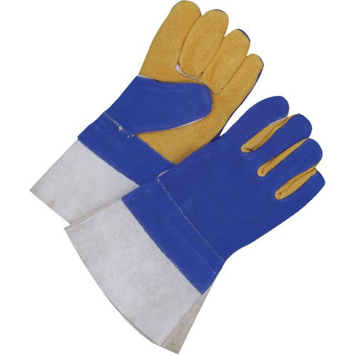 Gants pour soudeur doubl&eacute;s avec poignet de 5", Cuir de vache refendu, Taille 2T-Grand Sidevic Inc.