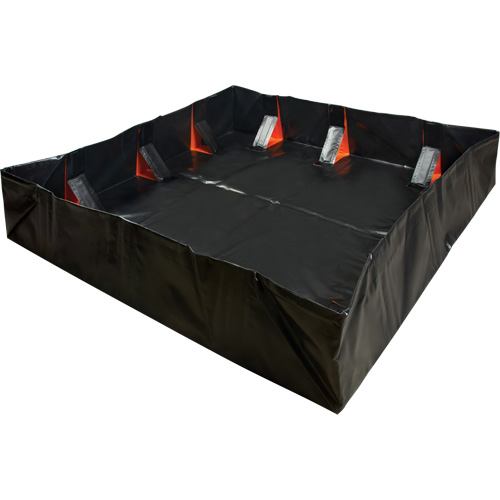 Berme d&eacute;ployable &agrave; mur IBX, Capacit&eacute; 2244 gal. US, 12' la x 25' lo x 12" h, Support &agrave; encliqueter Sidevic Inc.