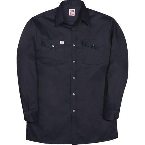 Long-Sleeve Industrial Work Shirt, Men's, Small, Navy Blue Sidevic Inc.