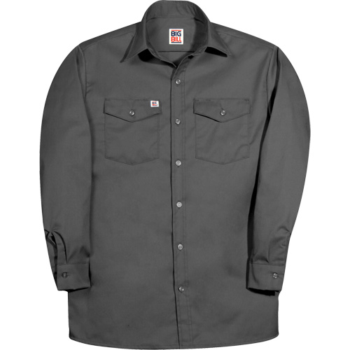 Premium Long-Sleeve Work Shirt, Men's, Small, Charcoal Sidevic Inc.