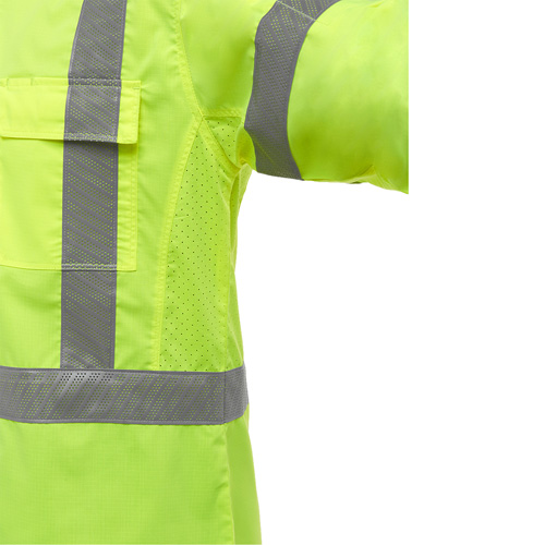 Bisley&reg; X-Back Long Sleeve Work Shirt with X-Airflow, Poly-Cotton, Small, High Visibility Lime-Yellow Sidevic Inc.