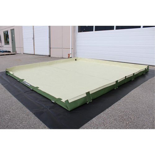 Easy-Riser Insta-Berm, 748 US gal. Capacity, 10' W x 20' L x 6" H, Hinge Bracket Sidevic Inc.