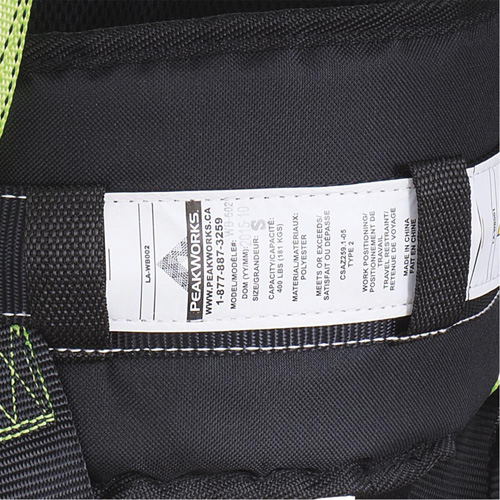 FBH10000E1020-S  Harnais de s&eacute;curit&eacute; s&eacute;rie entrepreneur avec ceinture de positionnement, Certifi&eacute;e CSA, Classe AEP, Petit Sidevic Inc.