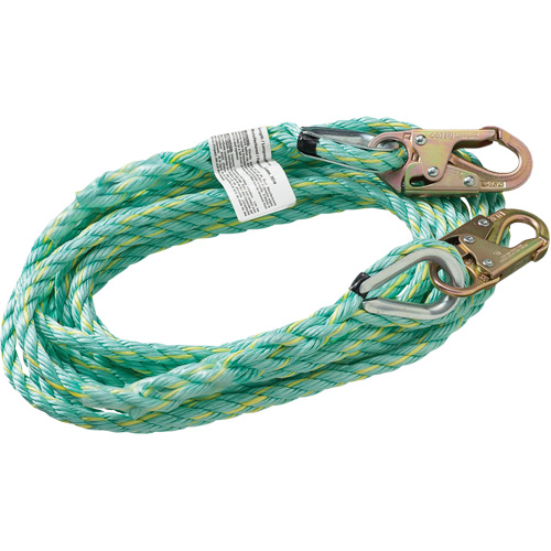VL-1122-100 Vertical Lifeline Rope with Anchor End Snap Hook, Copolymer Sidevic Inc.