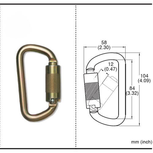 CP-03015-2 Mousqueton zingu&eacute; avec ouverte de portique de 3/4", Acier Sidevic Inc.